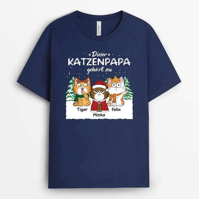 Diese Katzenmama Gehört Zu - Personalisiertes Geschenk | T-shirt für Katzenliebhaber Weihnachten Hintergrund