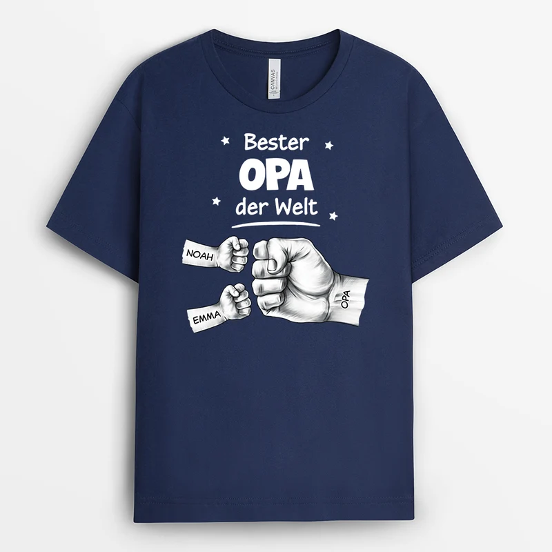 Bester Papa Der Welt - Personalisiertes Geschenk | Schwarzes Basic T Shirt Papa