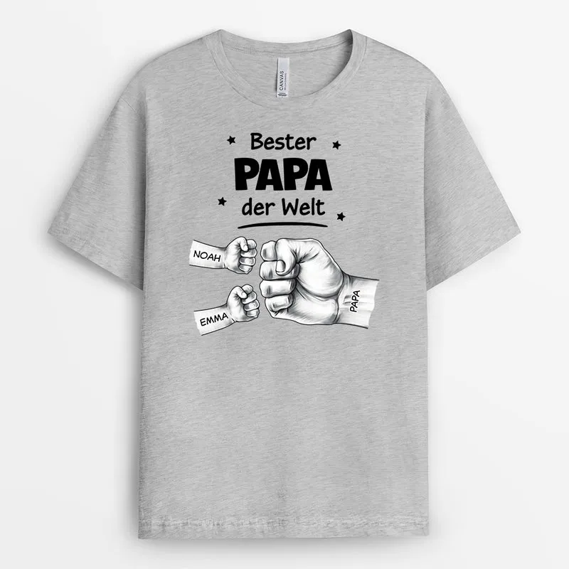 Bester Papa Der Welt - Personalisiertes Geschenk | Basic T Shirt Papa