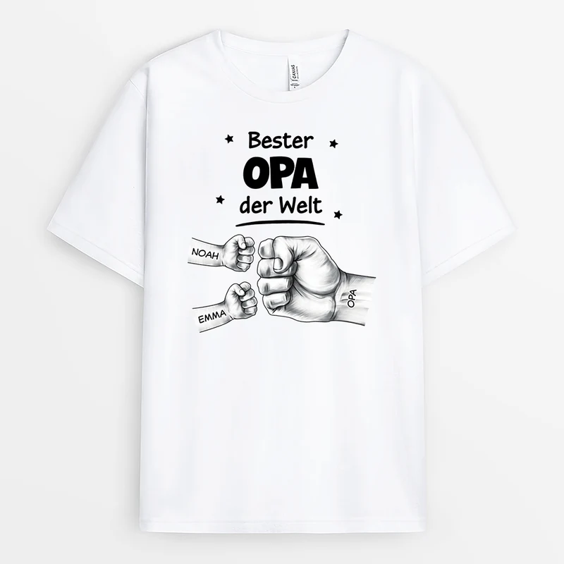 Bester Papa Der Welt - Personalisiertes Geschenk | Basic T Shirt Papa