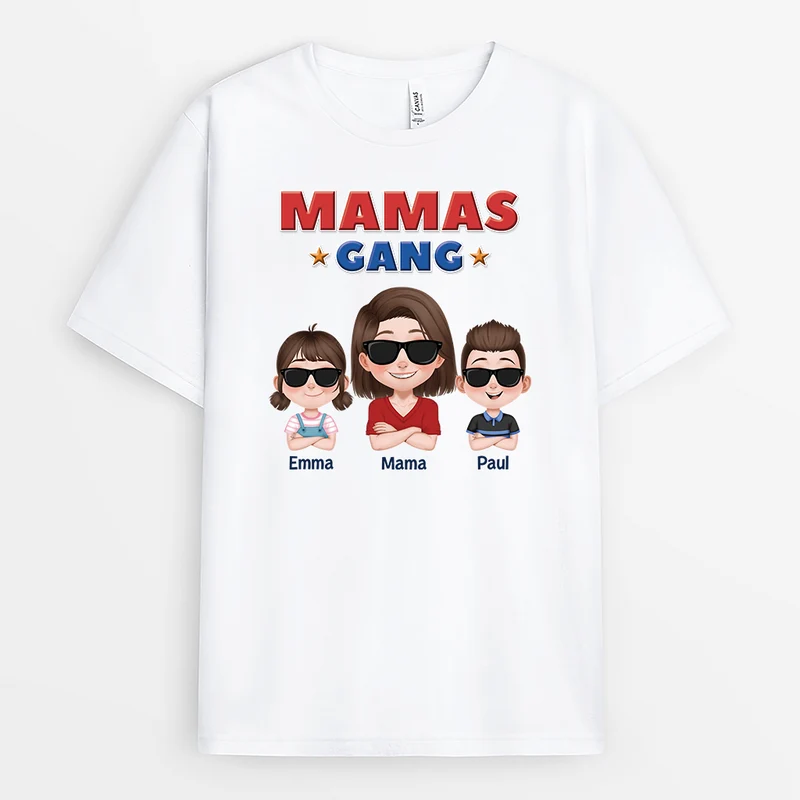 Papas Gang Kinder Cartoon - Personalisiertes Geschenk | Papa T-Shirt