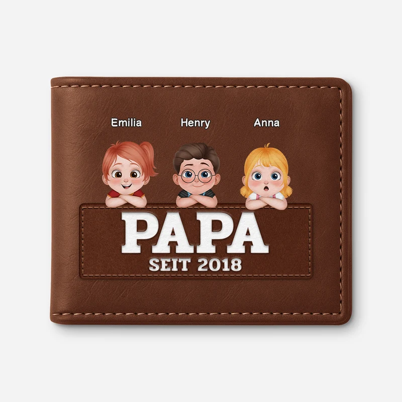 Papa Seit Kinder Chibi - Personalisierte Geschenke Herren | Portemonnaie
