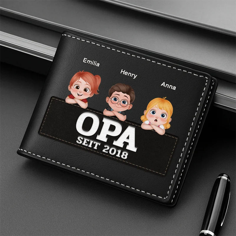 Papa Seit Kinder Chibi - Personalisierte Geschenke Herren | Portemonnaie