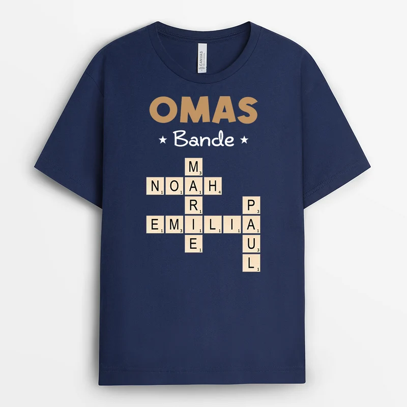 Papas Bande- Personalisiertes Geschenk | T Shirt Papa Kreuzworträtsel