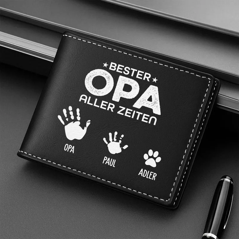 Bester Papa Aller Zeiten Handabdruck - Personalisierte Geschenke Herren | Portemonnaie
