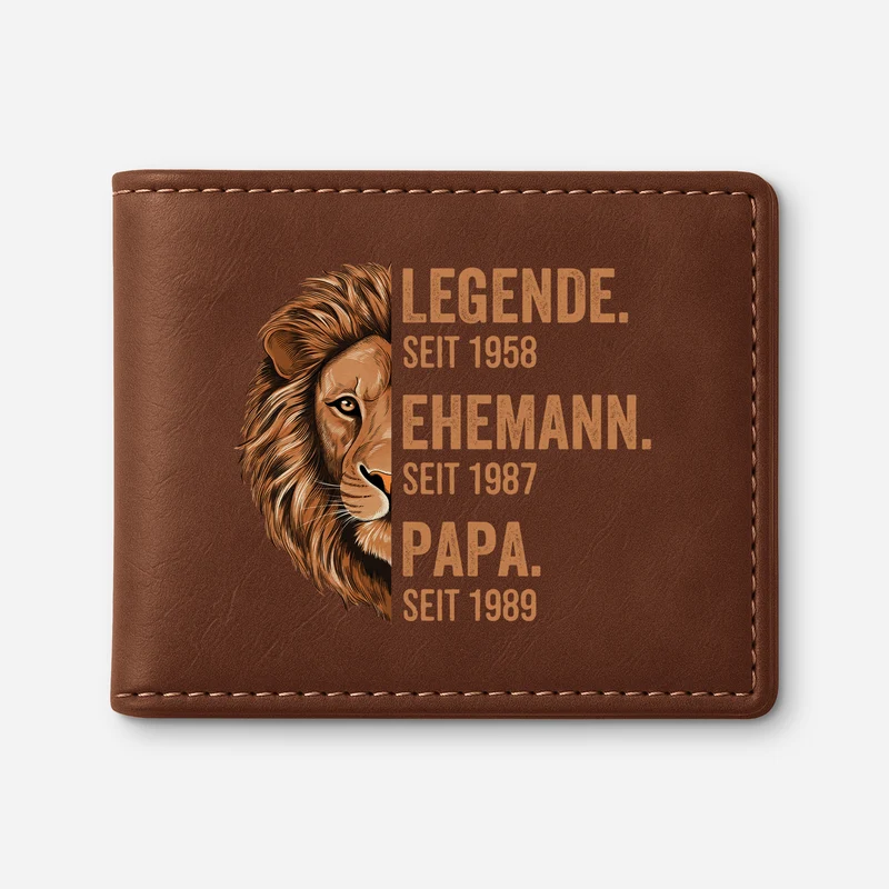 Legende Ehemann Papa Seit - Personalisierte Geschenke Herren | Portemonnaie Löwe