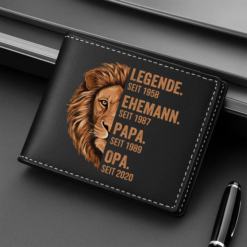 Legende Ehemann Papa Seit - Personalisierte Geschenke Herren | Portemonnaie Löwe