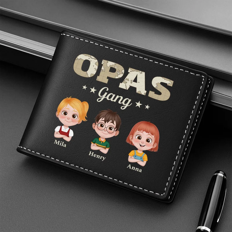 Papas Gang Weltkarte - Personalisierte Geschenke Herren | Portemonnaie