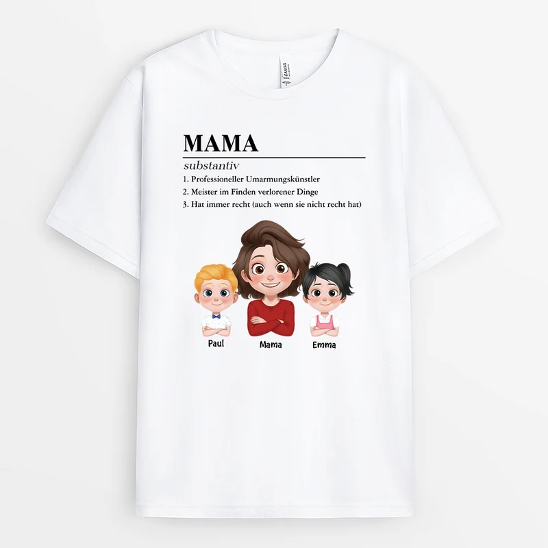 Kurze Definition Über Mama - Personalisiertes Geschenk | Mama T-Shirt