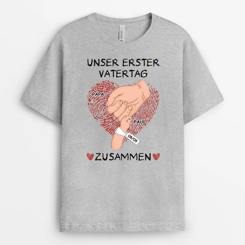 Unser Erster Muttertag Zusammen Buntstifte - Personalisiertes Geschenk | Mama T-Shirt Personalisiert