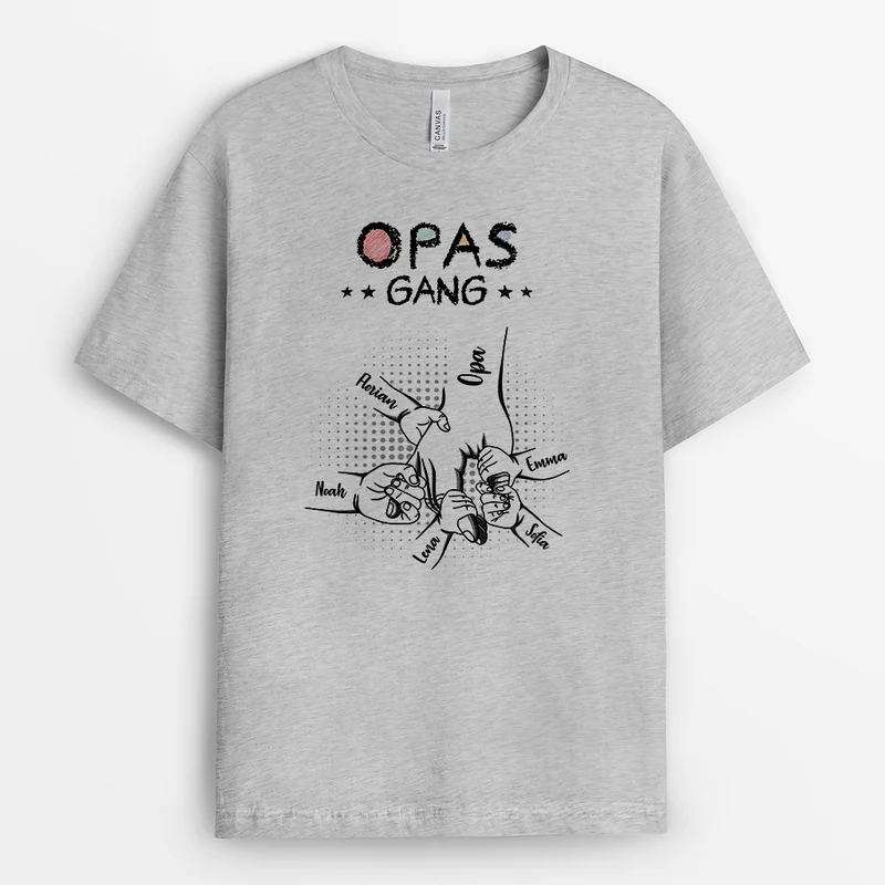 Papas Gang Hand In Hand Buntstifte - Personalisiertes Geschenk | T Shirt Papa