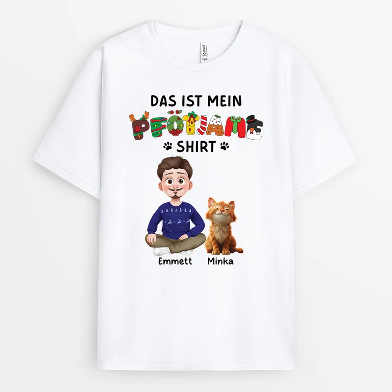 Das Ist Mein Pfötjama Shirt - Personalisierte Weihnachtsgeschenke | T shirt Katze