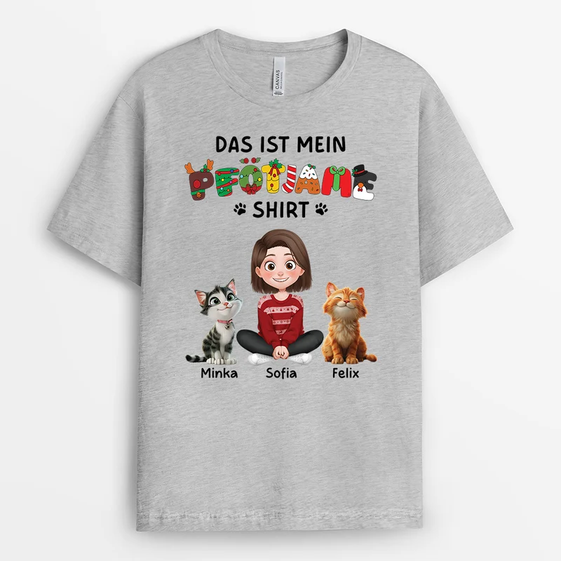 Das Ist Mein Pfötjama Shirt - Personalisierte Weihnachtsgeschenke | T shirt Katze