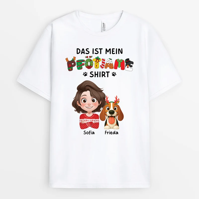 Das Ist Mein Pfötjama Shirt - Personalisierte Weihnachtsgeschenke | T shirt Hund