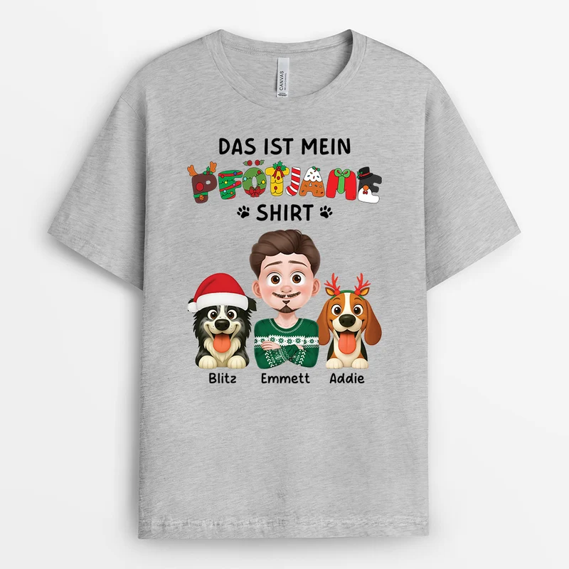 Das Ist Mein Pfötjama Shirt - Personalisierte Weihnachtsgeschenke | T shirt Hund