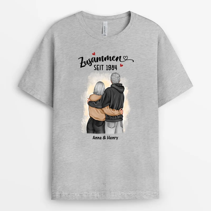 Zusammen Zeit - Personalisiertes Geschenk | T-Shirt für Paare zum Jahrestag