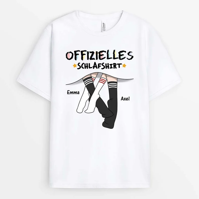 Offizielles Schlaf-Shirt Zwei Paar Socken - Personalisiertes Geschenk | T-Shirt für Paare