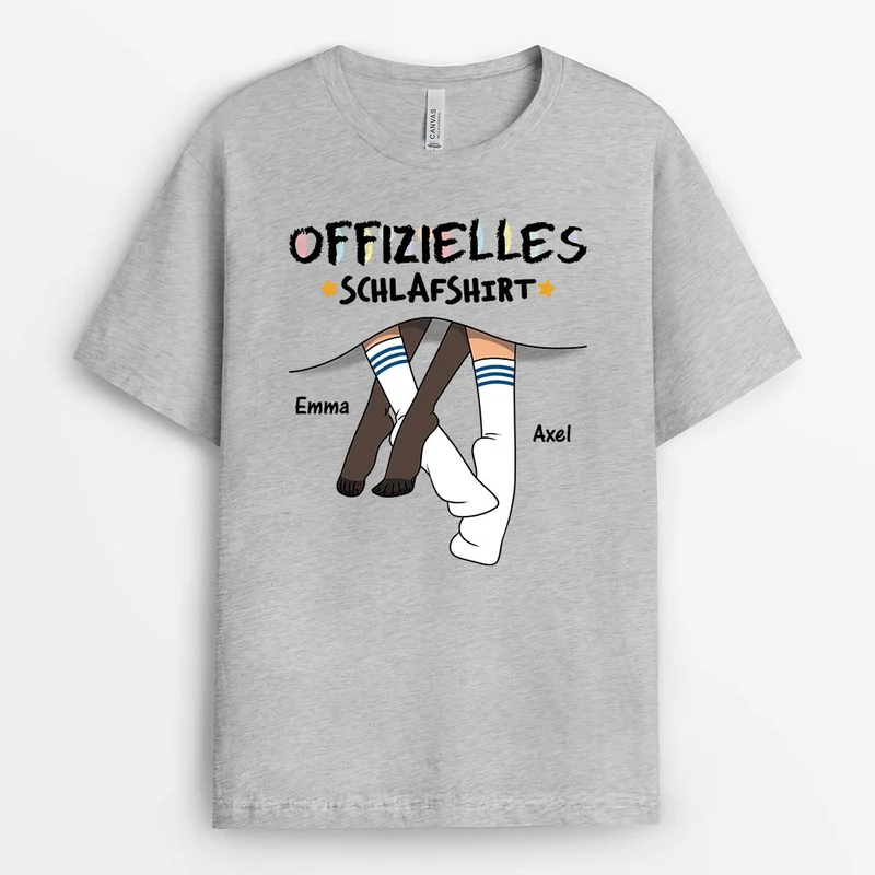 Offizielles Schlaf-Shirt Zwei Paar Socken - Personalisiertes Geschenk | T-Shirt für Paare
