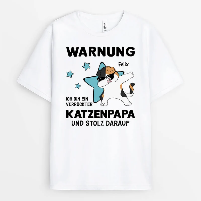 Warnung Ich Bin Eine Verrückte Katzenmama Und Stolz Darauf - Personalisierets Geschenk | T-Shirt für Katzenliebhaber