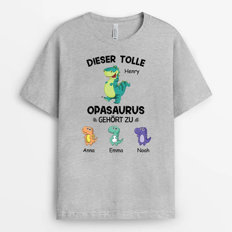 Dieser Brüll-Starke Opasaurus Gehört Zu - Personalisiertes Geschenk | T-Shirt Opa