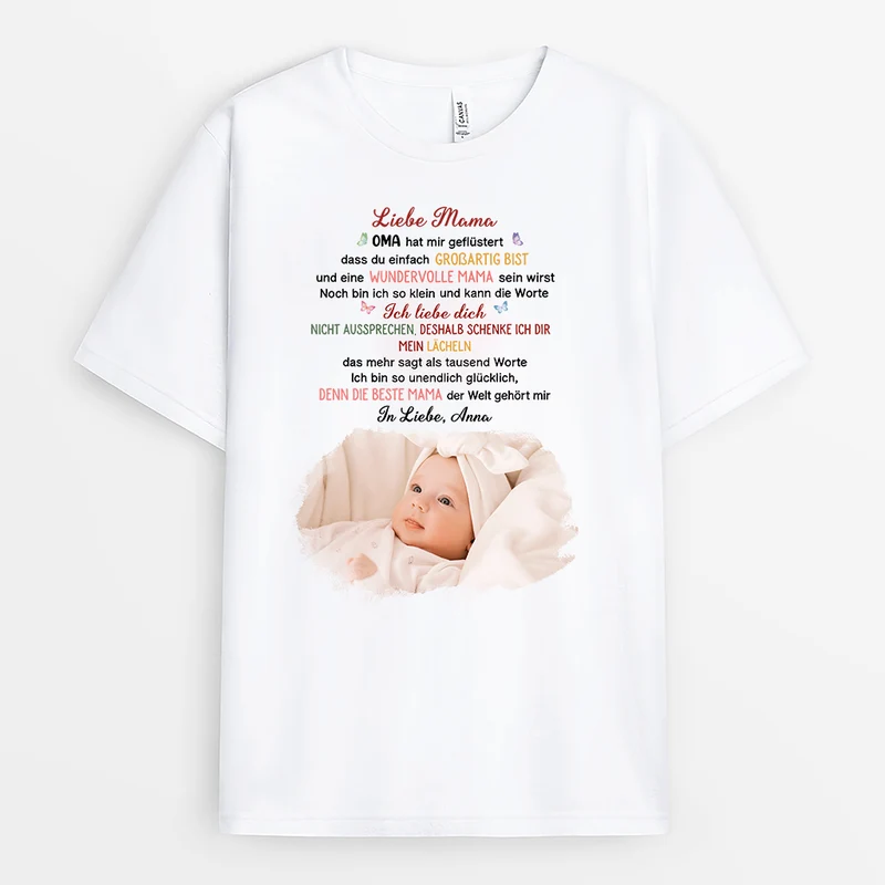 Liebe Mama - Personalisiertes Geschenk | T-Shirt Mama mit Foto