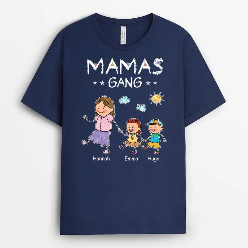 Omas/Mamas Bande - Personalisiertes Geschenk | Schwarzes T-shirt für Frau