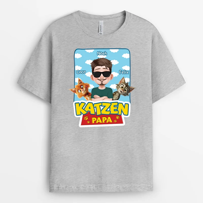 Katzenmama Cartoon - Personalisiertes Geschenk | Katze T-Shirts
