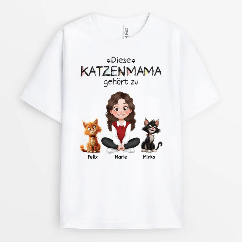 Diese Katzenmama Gehört Zu - Personalisiertes Geschenk | T shirt Katze