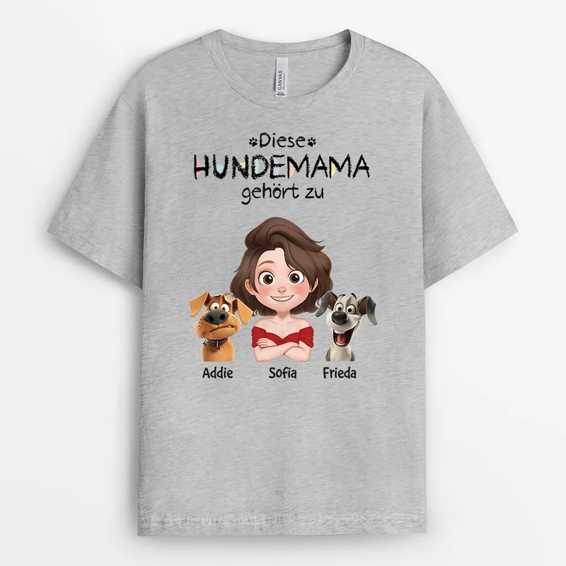 Diese Hundemama Gehört Zu Cartoon - Personalisiertes Geschenk | T shirt Hund