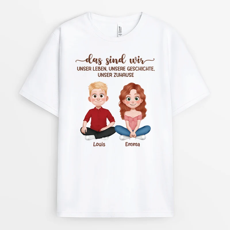 Unser Leben Unsere Geschichte Unser Zuhause - Personalisierte Geschenke Paare | T Shirt