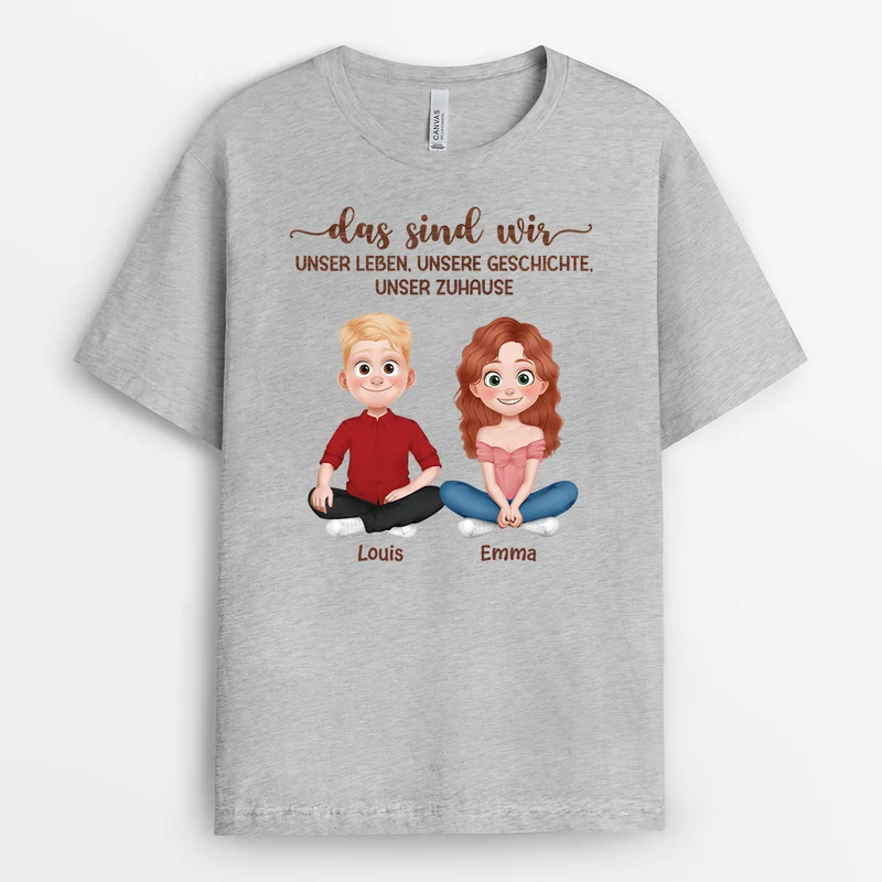 Unser Leben Unsere Geschichte Unser Zuhause - Personalisierte Geschenke Paare | T Shirt