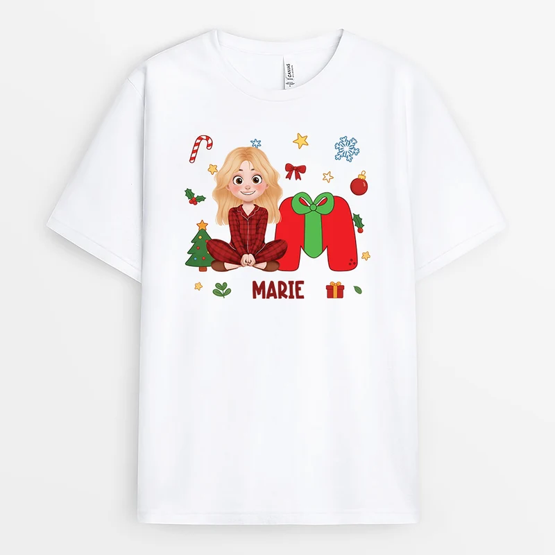 Alphabet Name - Personalisierte Weihnachtsgeschenke | Shirt Damen Und Herren