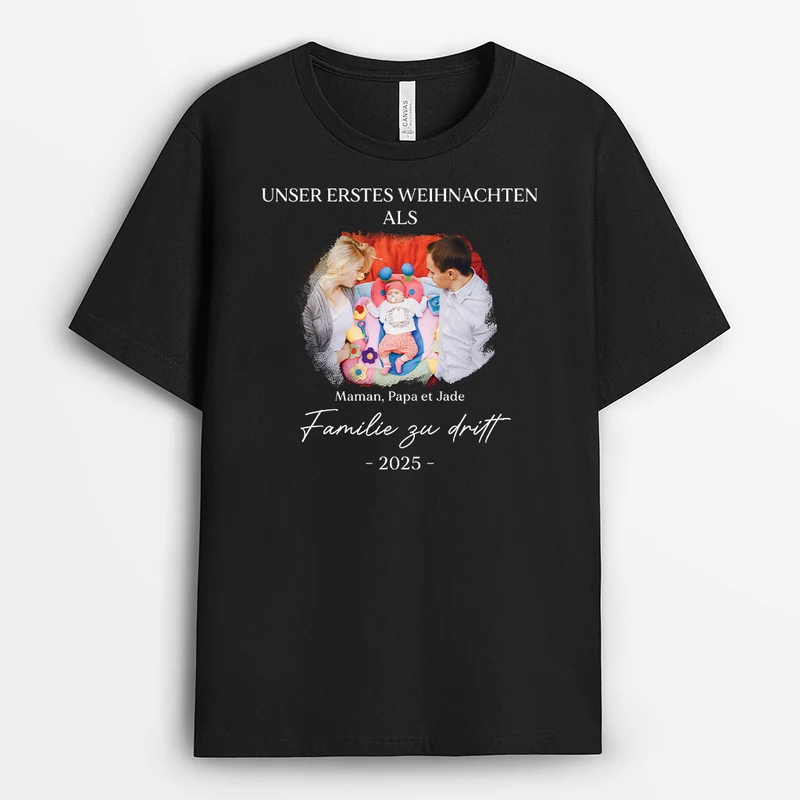 Unser Erstes Weihnachten Als Familie - Personalisierte Weihnachtsgeschenke Familie | Shirts Mit Foto