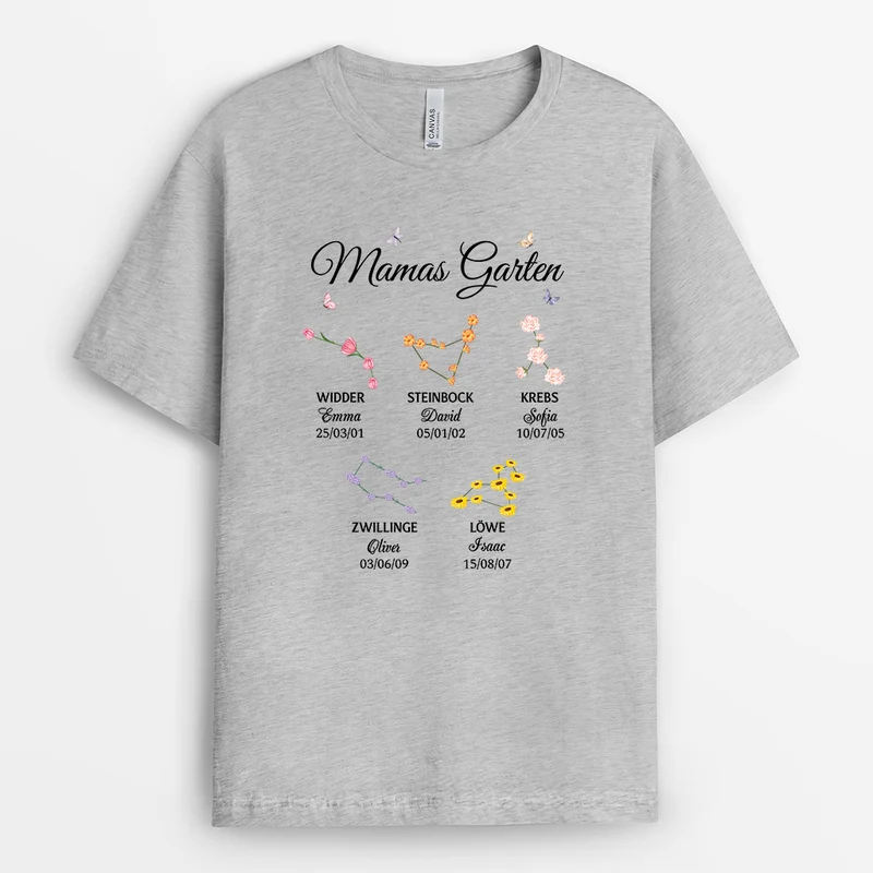 Oma und Enkelkinder Das Sternzeichen – Personalisiertes Geschenk | T-Shirt für Omas und Sternzeichen-Begeisterte