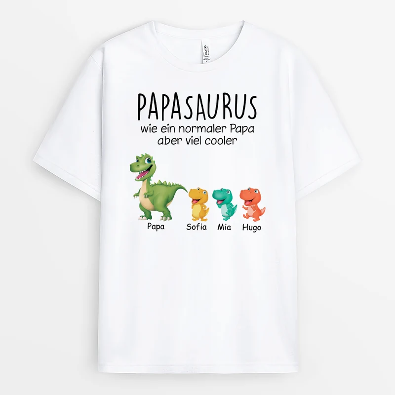 Definition Papasaurus Cartoon - Personalisiertes Geschenk | T Shirt Papa