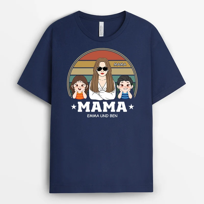 Papa Retro - Personalisiertes Geschenk | T Shirt Papa