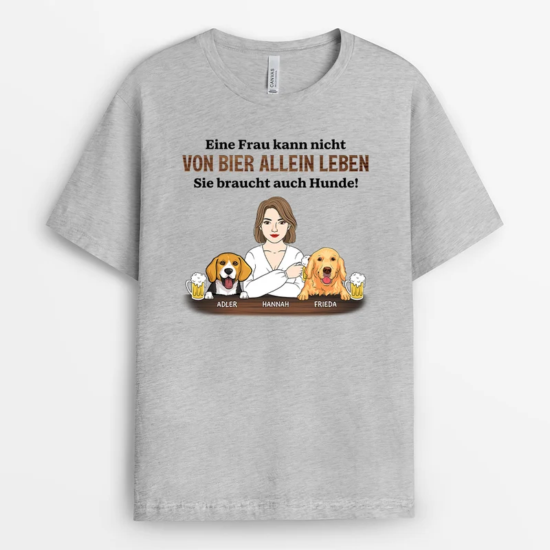 Ein Mann Braucht Hunde Und Bier - Personalisiertes Geschenk | Hunde T-shirts