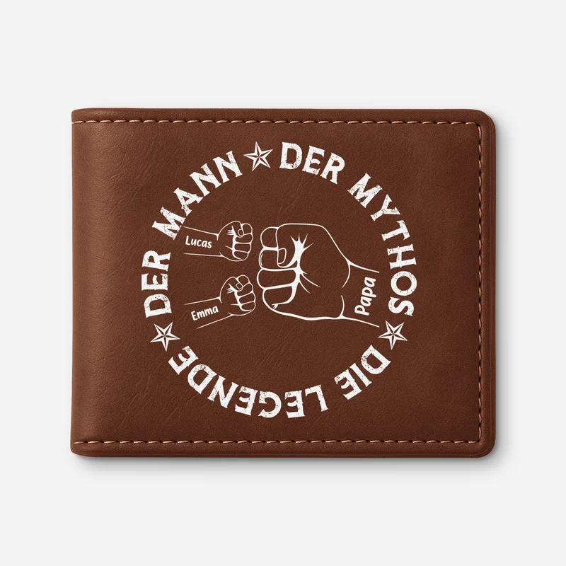 Papa Der Mann Der Mythos Die Legende - Personalisierte Geschenke Herren | Portemonnaie Kreis