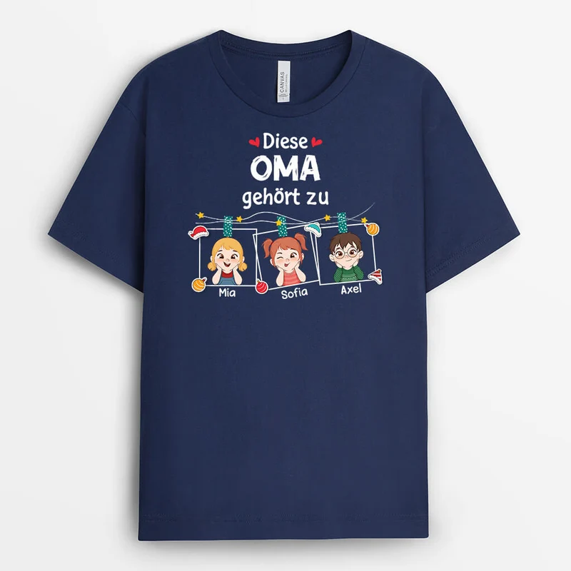 Dieser Opa/Papa Gehört Zu Weihnachten - Personalisiertes Geschenk | T-Shirt für Männer