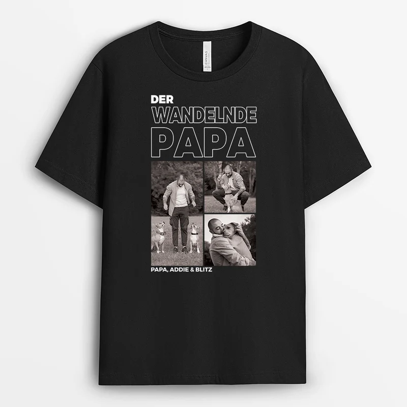 Der Wandelnde Papa - Personalisiertes Geschenk | Hunde T-shirts mit Fotos