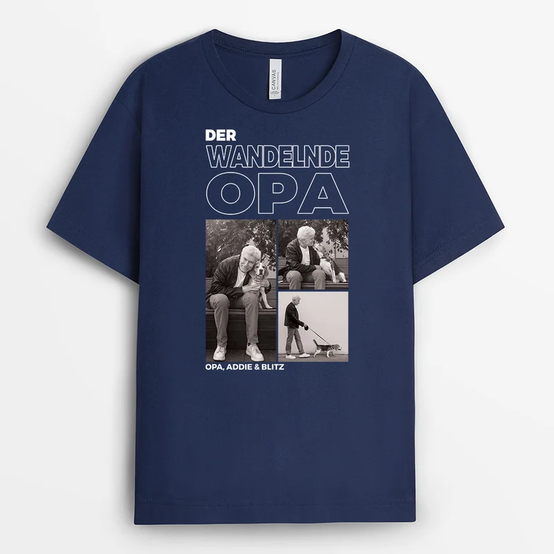 Der Wandelnde Papa - Personalisiertes Geschenk | Hunde T-shirts mit Fotos