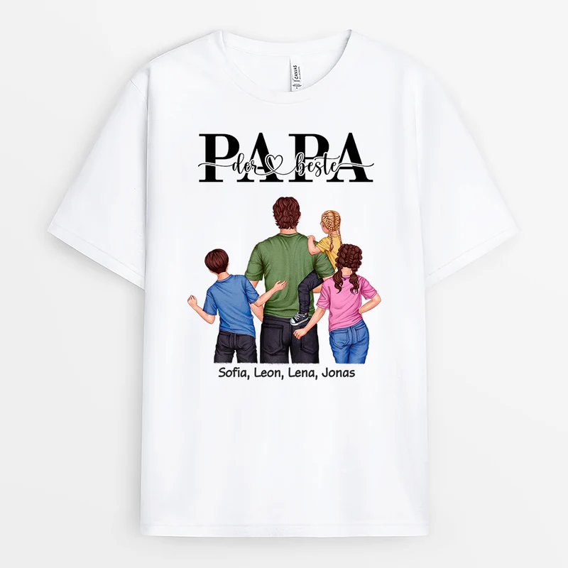 Der Beste Papa Getragen Von Papa - Personalisiertes Geschenk | T Shirt Papa