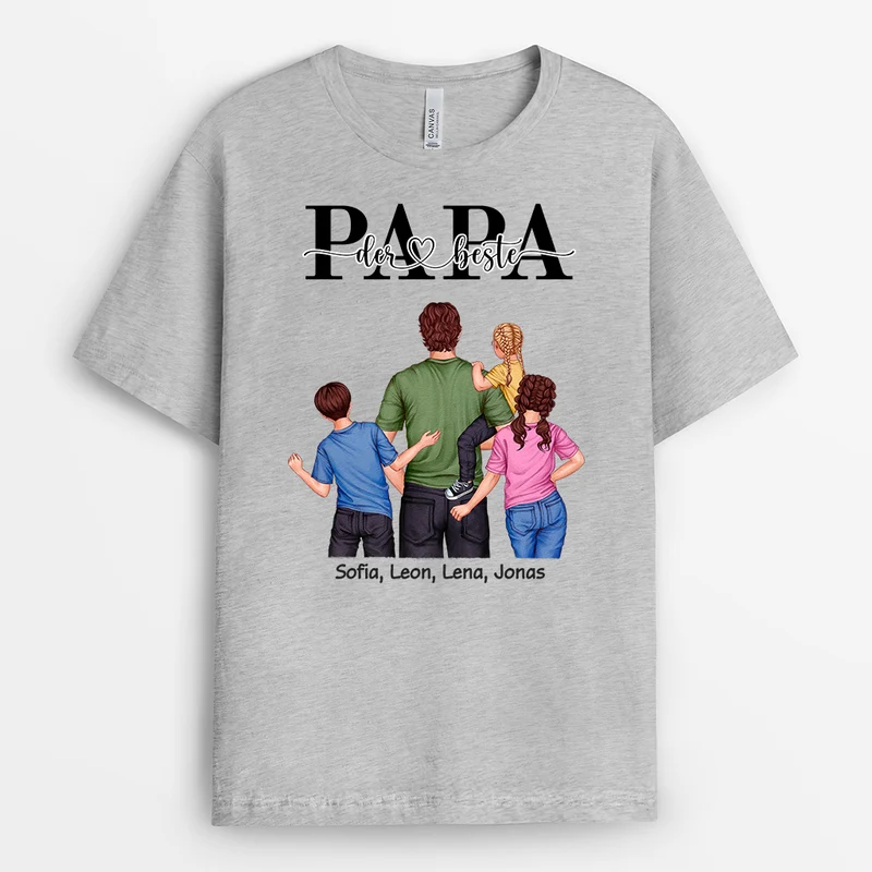 Der Beste Papa Getragen Von Papa - Personalisiertes Geschenk | T Shirt Papa
