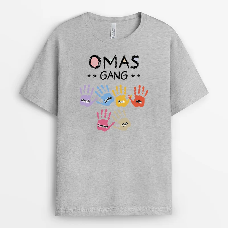 Papas Gang Handabdruck Buntstifte - Personalisiertes Geschenk | T Shirt Papa
