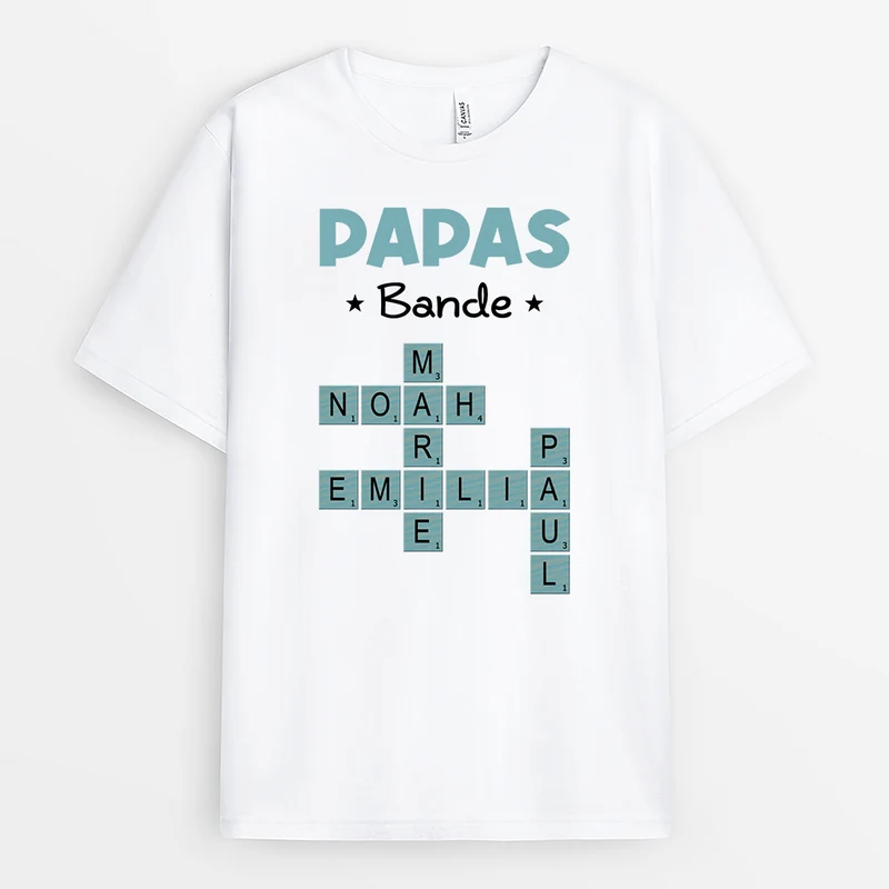 Papas Gang - Personalisiertes Geschenk | T Shirt Papa Kreuzworträtsel