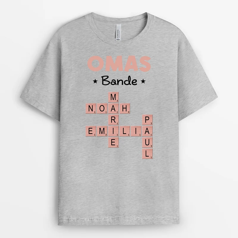 Papas Gang - Personalisiertes Geschenk | T Shirt Papa Kreuzworträtsel