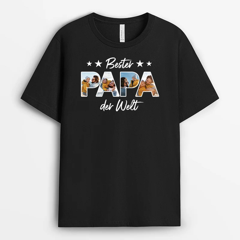 Bester Papa Der Welt - Personalisiertes Geschenk | T Shirt Papa mit Foto