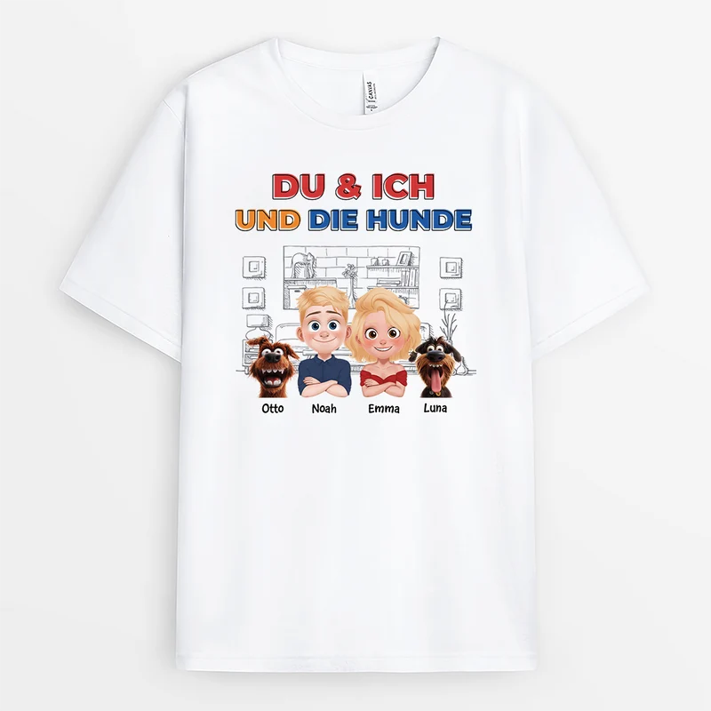Du & Ich Und Der Hund - Personalisiertes Geschenk | Hunde T-shirts für Paare