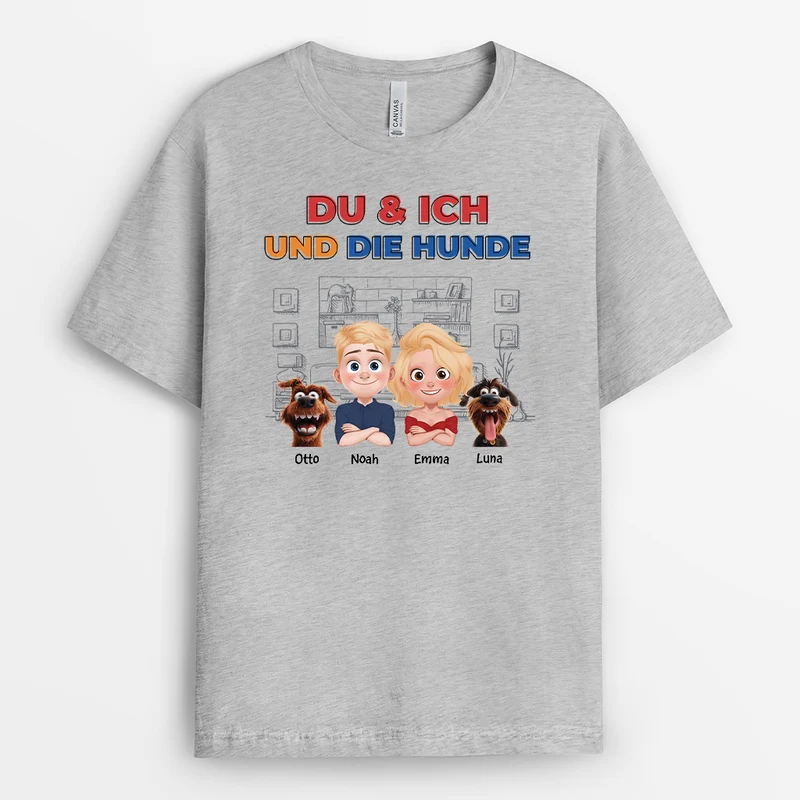 Du & Ich Und Der Hund - Personalisiertes Geschenk | Hunde T-shirts für Paare