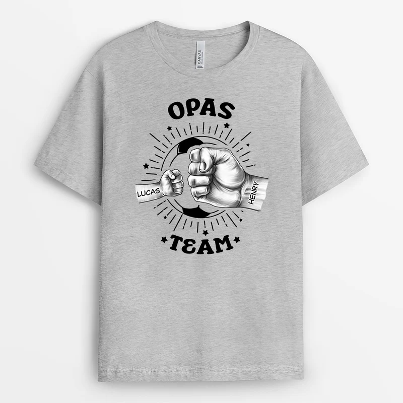 Papas Team - Personalisiertes Geschenk | Weißes T Shirt Papa